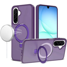 For Samsung A17 5G Case Metal Circle Ring Stand Rugged Cover + Tempered Glass