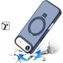 For iPhone Air Case Metal Circle Stand Rugged Magnetic Ring + Tempered Glass