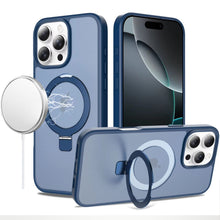 For iPhone 16 PRO MAX Case Metal Circle Ring Stand Rugged Cover + Tempered Glass