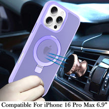 For iPhone 16 PRO MAX Case Metal Circle Ring Stand Rugged Cover + Tempered Glass