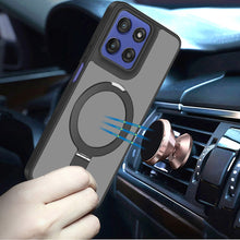 For Moto G Stylus 2025 Case Metal Circle Ring Stand Rugged Cover +Tempered Glass