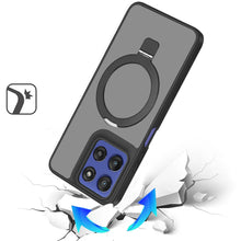 For Moto G Stylus 2025 Case Metal Circle Ring Stand Rugged Cover +Tempered Glass