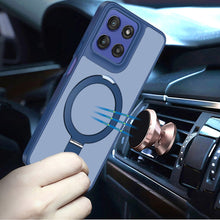 For Moto G Stylus 2025 Case Metal Circle Ring Stand Rugged Cover +Tempered Glass