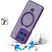 For Moto G Stylus 2025 Case Metal Circle Ring Stand Rugged Cover +Tempered Glass