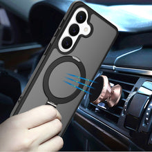 For Samsung S25 FE Case Metal Circle Ring Stand Rugged Cover + Tempered Glass