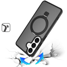 For Samsung S25 FE Case Metal Circle Ring Stand Rugged Cover + Tempered Glass