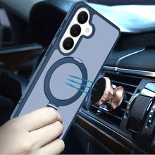 For Samsung S25 FE Case Metal Circle Ring Stand Rugged Cover + Tempered Glass