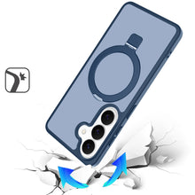 For Samsung S25 FE Case Metal Circle Ring Stand Rugged Cover + Tempered Glass