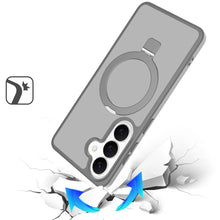 For Samsung S25 FE Case Metal Circle Ring Stand Rugged Cover + Tempered Glass