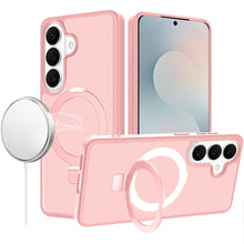 For Samsung S25 FE Case Metal Circle Ring Stand Rugged Cover + Tempered Glass