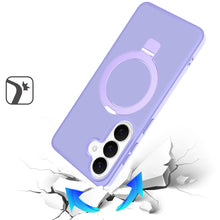 For Samsung S25 FE Case Metal Circle Ring Stand Rugged Cover + Tempered Glass