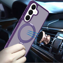 For Samsung S25 FE Case Metal Circle Ring Stand Rugged Cover + Tempered Glass