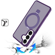 For Samsung S25 FE Case Metal Circle Ring Stand Rugged Cover + Tempered Glass