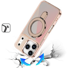 For iPhone 17 Pro Max Case Radiant Chrome Magnetic Circle Stand + Tempered Glass