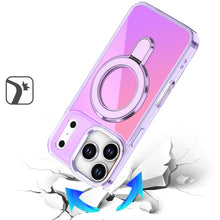 For iPhone 17 Pro Max Case Radiant Chrome Magnetic Circle Stand + Tempered Glass