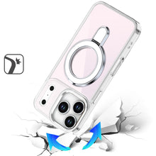 For iPhone 17 PRO Case Radiant Chrome w/ Magnetic Circle Stand + Tempered Glass