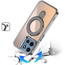 For Moto G 2025 Case Radiant Chrome Magnetic Circle with Stand + Tempered Glass