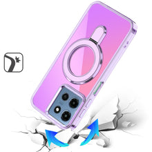For Moto G 2025 Case Radiant Chrome Magnetic Circle with Stand + Tempered Glass