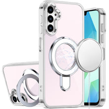 For Samsung A16 5G Case Radiant Chrome Magnetic Circle Stand + Tempered Glass