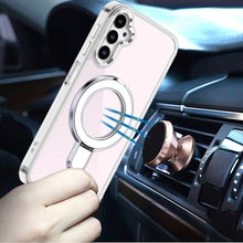 For Samsung A16 5G Case Radiant Chrome Magnetic Circle Stand + Tempered Glass