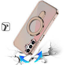 For Samsung A16 5G Case Radiant Chrome Magnetic Circle Stand + Tempered Glass