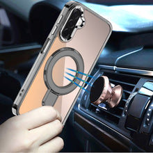 For Samsung A17 5G Case Radiant Chrome Magnetic Circle Stand + Tempered Glass