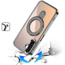 For Samsung A17 5G Case Radiant Chrome Magnetic Circle Stand + Tempered Glass