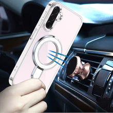 For Samsung A17 5G Case Radiant Chrome Magnetic Circle Stand + Tempered Glass