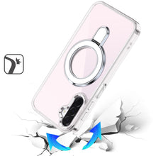 For Samsung A17 5G Case Radiant Chrome Magnetic Circle Stand + Tempered Glass