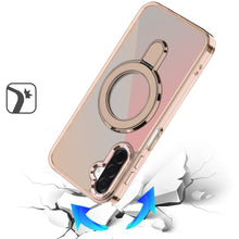 For Samsung A17 5G Case Radiant Chrome Magnetic Circle Stand + Tempered Glass