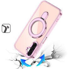 For Samsung A17 5G Case Radiant Chrome Magnetic Circle Stand + Tempered Glass