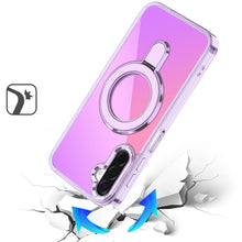 For Samsung A17 5G Case Radiant Chrome Magnetic Circle Stand + Tempered Glass