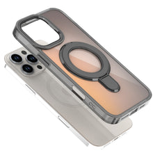 For iPhone 16 PRO MAX Case Radiant Chrome Magnetic Circle Stand + Tempered Glass