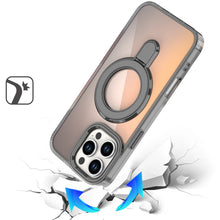 For iPhone 16 PRO MAX Case Radiant Chrome Magnetic Circle Stand + Tempered Glass