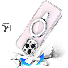 For iPhone 16 PRO MAX Case Radiant Chrome Magnetic Circle Stand + Tempered Glass