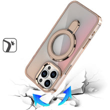 For iPhone 16 PRO MAX Case Radiant Chrome Magnetic Circle Stand + Tempered Glass