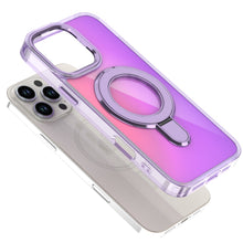For iPhone 16 PRO MAX Case Radiant Chrome Magnetic Circle Stand + Tempered Glass