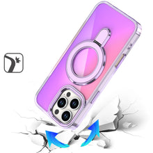 For iPhone 16 PRO MAX Case Radiant Chrome Magnetic Circle Stand + Tempered Glass