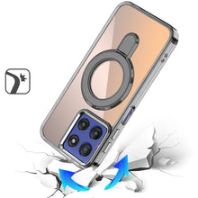 For Moto G Stylus 2025 Case Radiant Chrome Magnetic Circle Stand +Tempered Glass