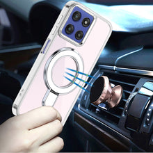 For Moto G Stylus 2025 Case Radiant Chrome Magnetic Circle Stand +Tempered Glass