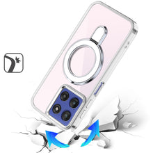 For Moto G Stylus 2025 Case Radiant Chrome Magnetic Circle Stand +Tempered Glass