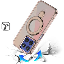 For Moto G Stylus 2025 Case Radiant Chrome Magnetic Circle Stand +Tempered Glass