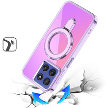For Moto G Stylus 2025 Case Radiant Chrome Magnetic Circle Stand +Tempered Glass