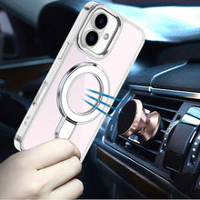 For iPhone 17 Case Radiant Chrome with Magnetic Circle Stand + Tempered Glass