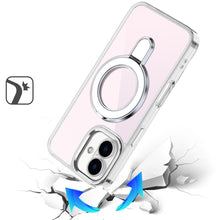 For iPhone 17 Case Radiant Chrome with Magnetic Circle Stand + Tempered Glass