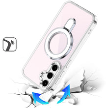 For Samsung S25 FE Case Radiant Chrome Magnetic Circle Stand + Tempered Glass