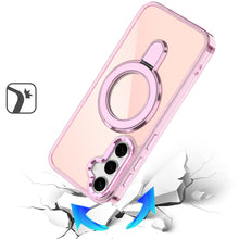 For Samsung S25 FE Case Radiant Chrome Magnetic Circle Stand + Tempered Glass