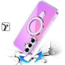 For Samsung S25 FE Case Radiant Chrome Magnetic Circle Stand + Tempered Glass