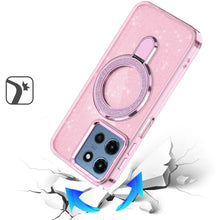 For Moto G 2025 Case Translucent Full Glitter Magnetic Circle + Tempered Glass