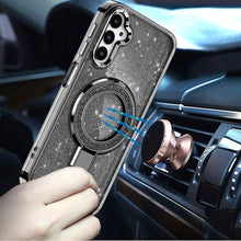 For Samsung A16 5G Case Translucent Full Glitter Magnetic Circle +Tempered Glass